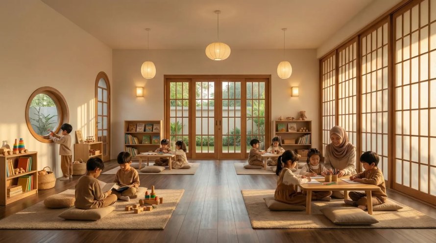 Ruang kelas usia dini di Harmony Montessori School