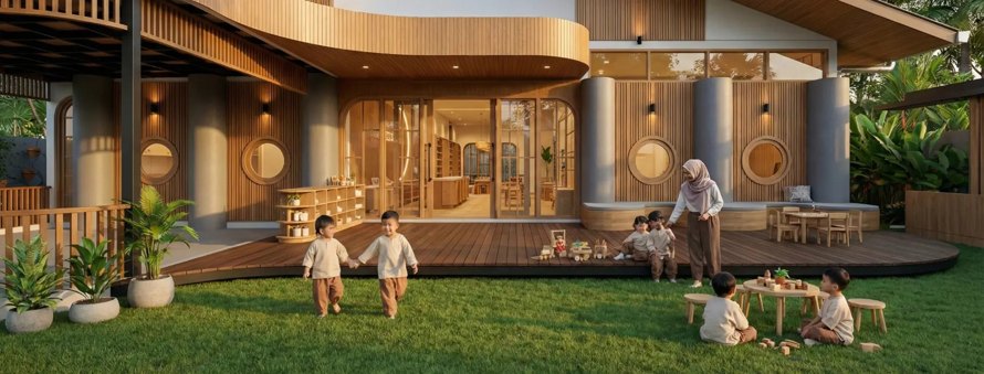 Area bermain luar ruang Harmony Montessori School